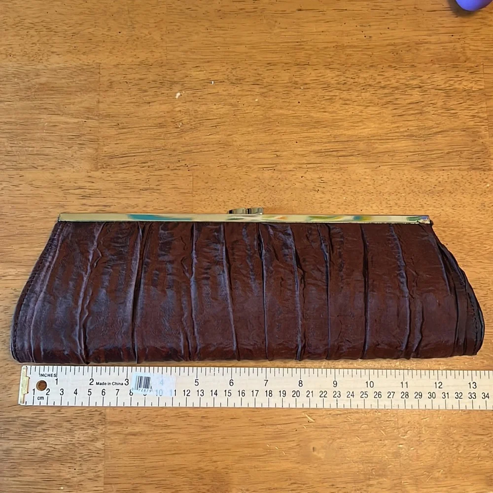 L’Oréal Professional Brown Satin Clutch With Gold Closure